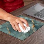 Alfombrilla de ratón antideslizante con nombre, acuarela y dibujo de mármol, personalizada Material de oficina Regalo de cumpleaños para oficinistas Jugadores