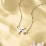 Personalised Airplane Necklace Dainty Jewellery with Birthstone and Text Birthday Anniversary Gift for Women Travel Lovers Pilots Flight Attendants