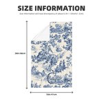 Personalized Retro French Toile De Jouy Waffle Tea Towel with Initial and Name Kitchen Decor Wedding Engagement Gift for Newlyweds Couple