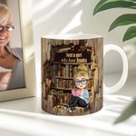 Personalised Cartoon Reading Character 11 oz Ceramic Coffee Mug with Name Home Decor Birthday Gift for Book Lovers Women