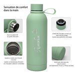 Bouteille d'Eau en Acier Inoxydable Personnalisée avec Nom et Icône Gravés Cadeau Anniversaire Rentrée Scolaire pour Amis Famille