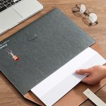 Personalized Cartoon Office Worker PU Leather File Folder Briefcase with Name Portable Business Trip Supplies Birthday Gift for Staff Colleague