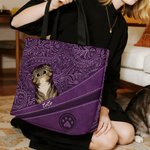 Bolso personalizado estampado de huellas vintage de 1 a 5 perros y gatos con cremallera y nombres regalo de cumpleaños para amantes de mascotas
