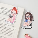Personalized Cartoon Character Magnetic Bookmark Clip with Name Reading Supplies Birthday Gift for Women Book Lovers