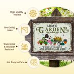Gepersonaliseerde Retro Garden Cartoon Character Metal Sign met naam Tuin Yard Decor Housewarming Verjaardagscadeau voor mama oma vrienden tuinieren liefhebbers