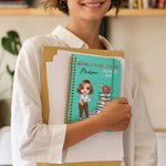 Personalized Books Apple Cartoon Teaching Character 2026 Planner Name A5 Notebook with Weekly Planning Pages Teacher's Day Birthday Gift for Teachers