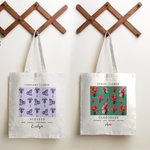 Personalizada Nacimiento Flor Grande Bolsa de lona con nombre Cumpleaños Aniversario Regalo para Mujeres