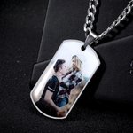 Gepersonaliseerde Roestvrij Staal Foto Ketting Dog Tag Ketting Verjaardag Jubileumcadeau voor Heren