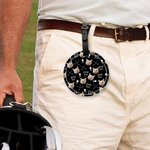 Personalised Golf Club Face Photo PU Leather Golf Tee Storage Bag Tag with Lucky Number Sport Accessories Birthday Gift for Golf Players