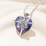 Personalized Heart-Shaped Gemstone Necklace with Birthstone Dainty Jewellery Birthday Anniversary Valentine's Day Gift for Girlfriend Wife