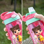 Personalised Cute Cartoon Flower Butterfly Stationery 16 oz Kid Water Bottle with Name Outdoor Activities Birthday Back to School Gift for Boys Girls