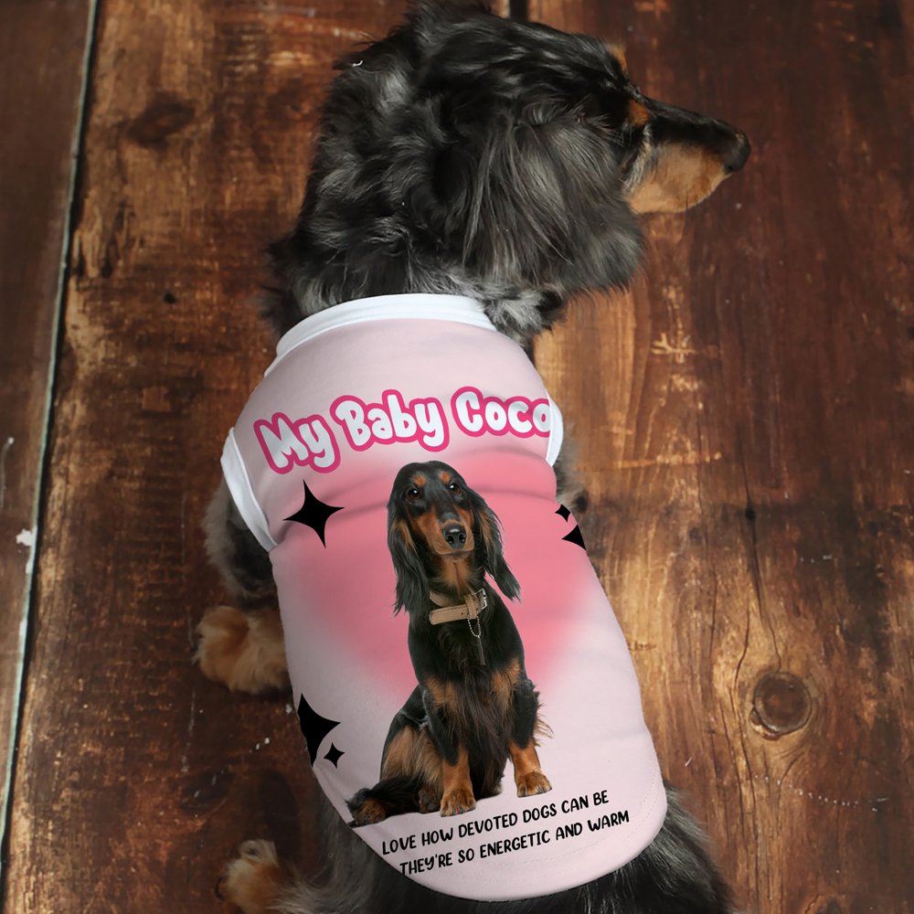 Maglietta personalizzata per animali in cotone 100% con Design Retro Star Bow, foto e nome