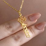 Personalizada Santa Cruz Nombre Collar Dainty Joyería Cumpleaños Aniversario de regalo para las mujeres