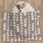 Personalised Cute Paw Prints Soft Throw Pet Blanket with Name Pet Birthday Adoption Anniversary Gift for Pet Lovers Owners