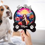 Personalised Faux Stained Glass Pet Silhouette Acrylic Garden Stake with Title Name and Year Anniversary Birthday Gift for Pet Owners
