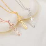 Personalizada Santa Cruz Nombre Collar Dainty Joyería Cumpleaños Aniversario de regalo para las mujeres