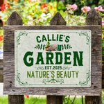 Personalised Vintage Plant Tools Garden Metal Sign with Name Year and Text Garden Decor Housewarming Birthday Gift for Gardening Lovers