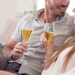 Personalised Engraved Monogram Design Gold Rim Champagne Tulip Glasses Set of 2 Engagement Wedding Anniversary Gift for Newlyweds Couple