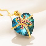 Personalized Heart-Shaped Gemstone Necklace with Birthstone Dainty Jewellery Birthday Anniversary Valentine's Day Gift for Girlfriend Wife