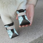 Chaussures pour chien antidérapantes personnalisées avec impression de patte multicolore pour trottoir chaud avec nom Accessoires d'extérieur Cadeau d'anniversaire pour les propriétaires de chiens