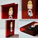 Vase serre-livres transparent personnalisé avec nom Décoration de chambre esthétique Cadeau d'anniversaire pour les femmes aimant les livres