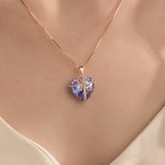 Personalized Heart-Shaped Gemstone Necklace with Birthstone Dainty Jewellery Birthday Anniversary Valentine's Day Gift for Girlfriend Wife