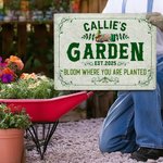 Personalised Vintage Plant Tools Garden Metal Sign with Name Year and Text Garden Decor Housewarming Birthday Gift for Gardening Lovers