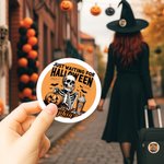 Personalizzato Aspettando Halloween Uomo Scheletro Adesivi impermeabili con nome Festa Decor Halloween Regalo di vacanza per gli amici della famiglia