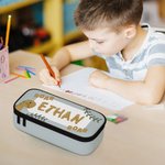 Personalisiertes Niedliches Dinosaurier Federmäppchen mit Namen Große Kapazität Einschulung Schulanfang Geburtstag Geschenk für Jungen Mädchen