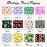 Personalizada Nacimiento Flor Grande Bolsa de lona con nombre Cumpleaños Aniversario Regalo para Mujeres