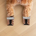 Chaussures pour chien antidérapantes personnalisées avec impression de patte multicolore pour trottoir chaud avec nom Accessoires d'extérieur Cadeau d'anniversaire pour les propriétaires de chiens