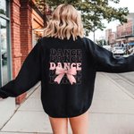 Personalized Dance Coquette Bow Kid Adult T-shirt Sweatshirt Hoodie with Name Birthday Dance Class Team Gift for Dance Lovers Dancers