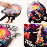 Personalised Faux Stained Glass Pet Silhouette Acrylic Garden Stake with Title Name and Year Anniversary Birthday Gift for Pet Owners