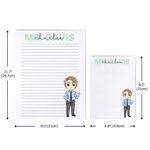 Personalisierte Cartoon Lehrer Charakter Notizblock mit 40/80 Seiten Text und Name Graduierung zurück zu Schule Wertschätzung Geschenk für Lehrer