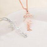 Personalizada Santa Cruz Nombre Collar Dainty Joyería Cumpleaños Aniversario de regalo para las mujeres