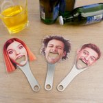 Personalized Funny Avatar Face Photo Bottle Opener with Magnet Fridge Decor Bar Party Wine Accessory Birthday Gift for Friend Drinking Enthusiast