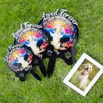Personalised Faux Stained Glass Pet Silhouette Acrylic Garden Stake with Title Name and Year Anniversary Birthday Gift for Pet Owners