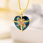 Personalized Heart-Shaped Gemstone Necklace with Birthstone Dainty Jewellery Birthday Anniversary Valentine's Day Gift for Girlfriend Wife