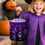 Henkilökohtainen Fluoresoiva Ghost Trick tai Treat Bag Candy ämpäri nimi Halloween Party suosii lahja pojille tytöille