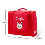 Personlig söt necessär med patchad tecknad djur namn vattentålig hängande med spegel reseaccessoar för barn födelsedagspresent