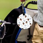 Personalised Golf Club Face Photo PU Leather Golf Tee Storage Bag Tag with Lucky Number Sport Accessories Birthday Gift for Golf Players
