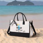 Gepersonaliseerde Oh Sip Girls Trip Drinks Grote Canvas Tas met Naam en Schouderband Reizen Dagelijks Gebruik Vakantiegeschenk voor Vrouwen Meisjes