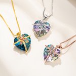 Personalized Heart-Shaped Gemstone Necklace with Birthstone Dainty Jewellery Birthday Anniversary Valentine's Day Gift for Girlfriend Wife