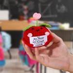 Personalised Cute Apple Gratitude Word Handmade Crochet Doll with Text Desktop Decor Back to School End of Year Appreciation Gift for Teacher