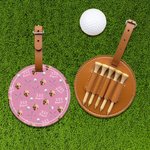 Personalised Golf Club Face Photo PU Leather Golf Tee Storage Bag Tag with Lucky Number Sport Accessories Birthday Gift for Golf Players