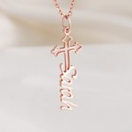 Personalizada Santa Cruz Nombre Collar Dainty Joyería Cumpleaños Aniversario de regalo para las mujeres