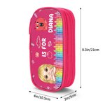 Personalized Cartoon Kid Childlike Doodles Double Layer Pencil Case with Name Initial School Supplies Back to School Birthday Gift for Boys Girls