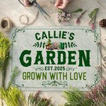 Personalised Vintage Plant Tools Garden Metal Sign with Name Year and Text Garden Decor Housewarming Birthday Gift for Gardening Lovers