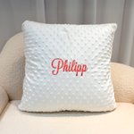 Personalisiertes Weiches Blumen Design Kissen mit Namen Stickerei Minky Fleece auf der Rückseite Haus Deko Geburtstag Geschenk für Freunde Familie
