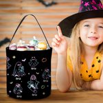 Henkilökohtainen Fluoresoiva Ghost Trick tai Treat Bag Candy ämpäri nimi Halloween Party suosii lahja pojille tytöille